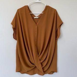 BURNT ORANGE BLOUSE WITH BUTTONS